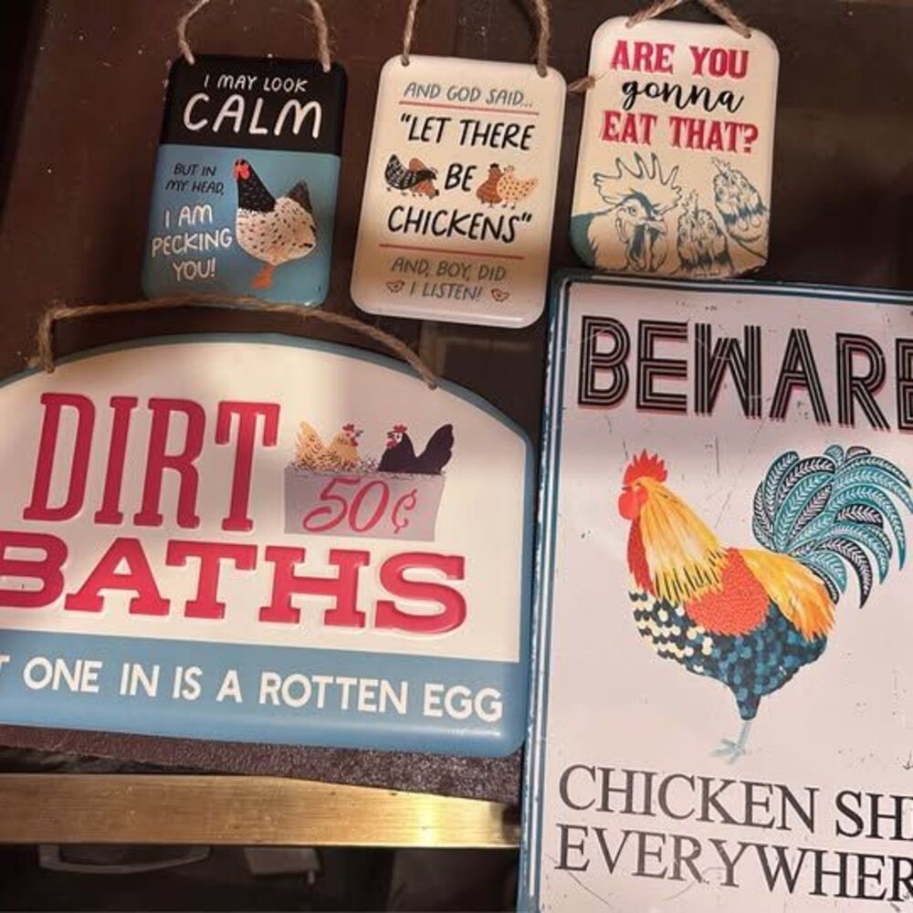 5 New Metal Chicken Signs